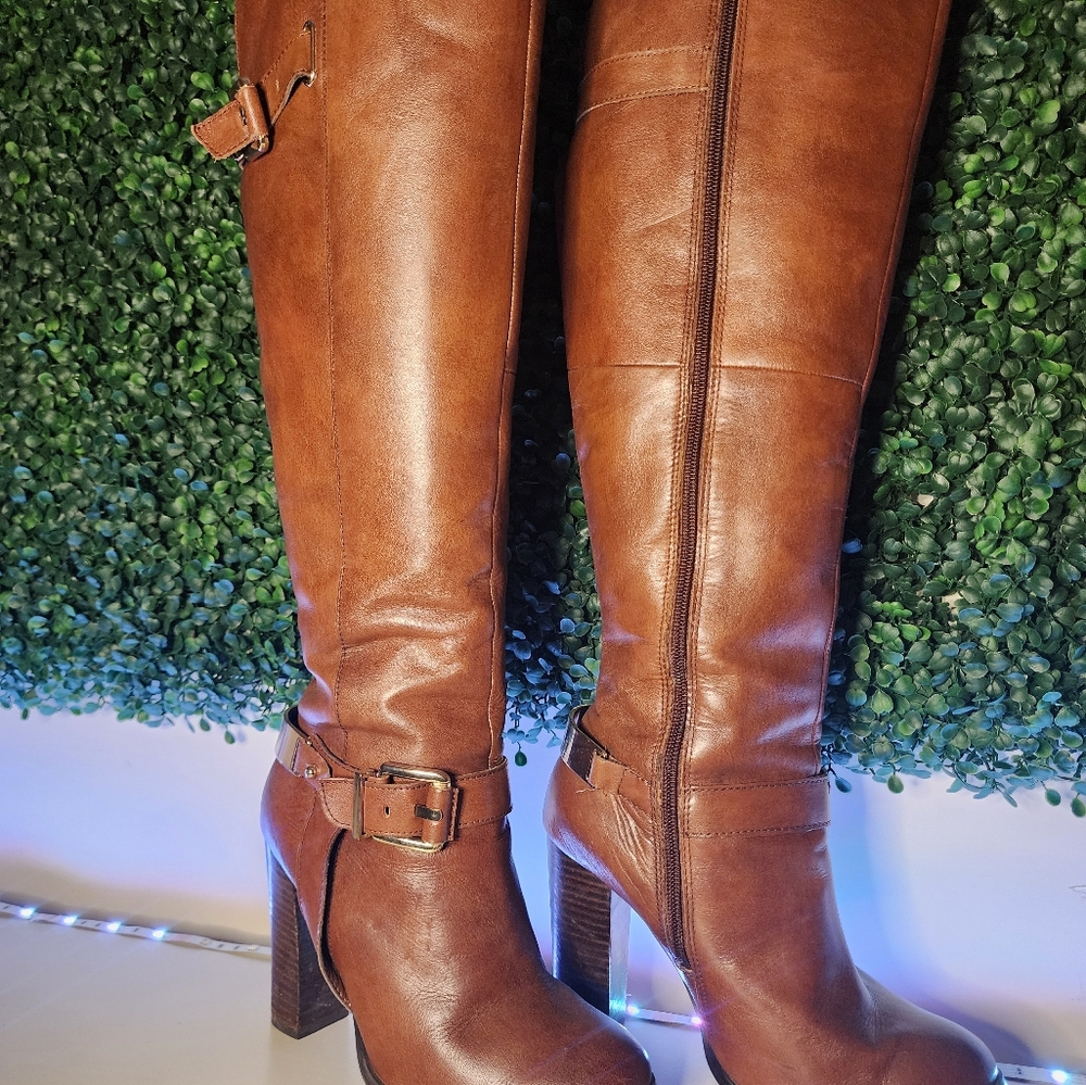 Aldo Brown Leather Knee-High Boots